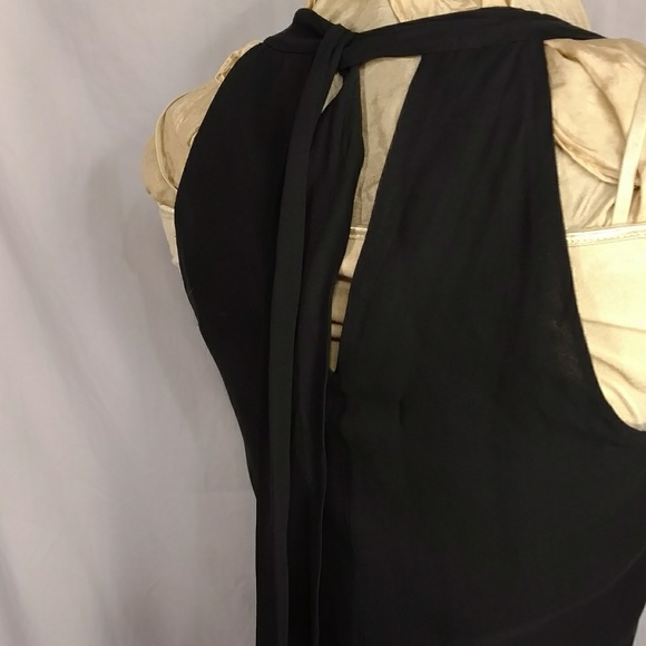 Black Silk Party Dress Bias Cut Feminine Flattering Midi Quality by Ann Taylor - Picture 5 of 8